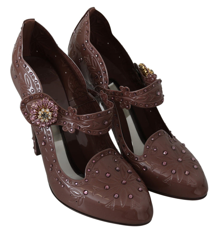 Braun Floral Kristall CINDERELLA Heels Schuhe