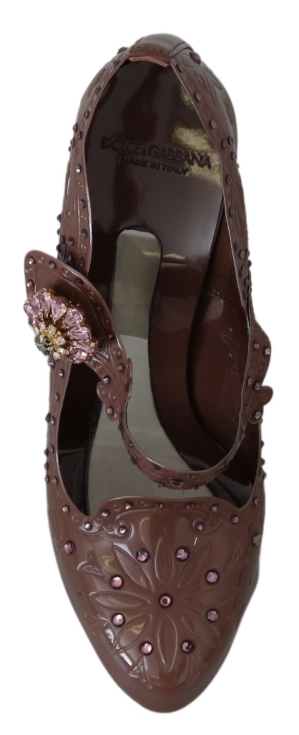 Braun Floral Kristall CINDERELLA Heels Schuhe