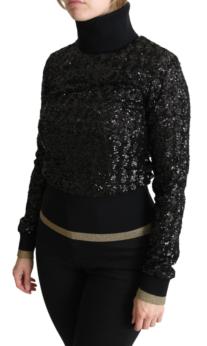 Elegant turtleneck sweater with sequins