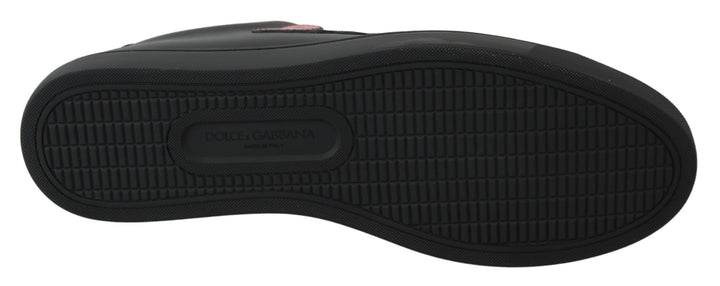 Elegant leather sneakers with red accents