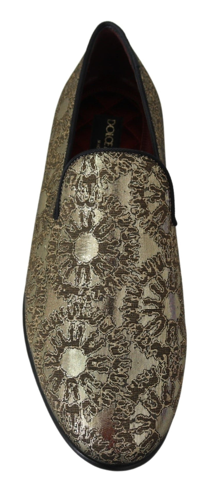 Gold Jacquard Flats Herren Loafers Schuhe