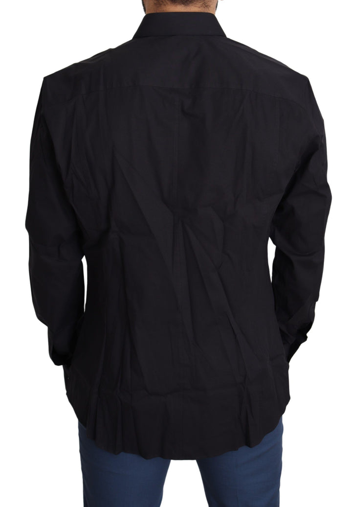 Elegant black slim fit shirt