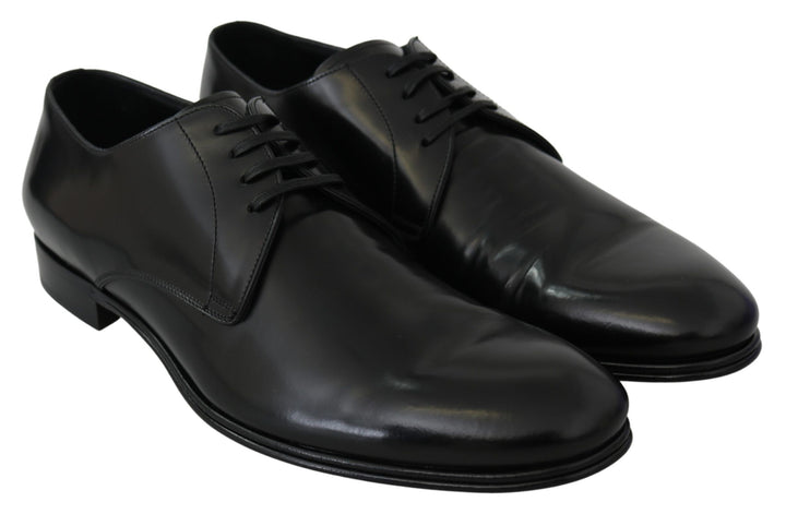 Derby Napoli Schwarz Leder Kleid Formelle Schuhe