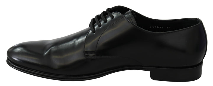 Derby Napoli Schwarz Leder Kleid Formelle Schuhe