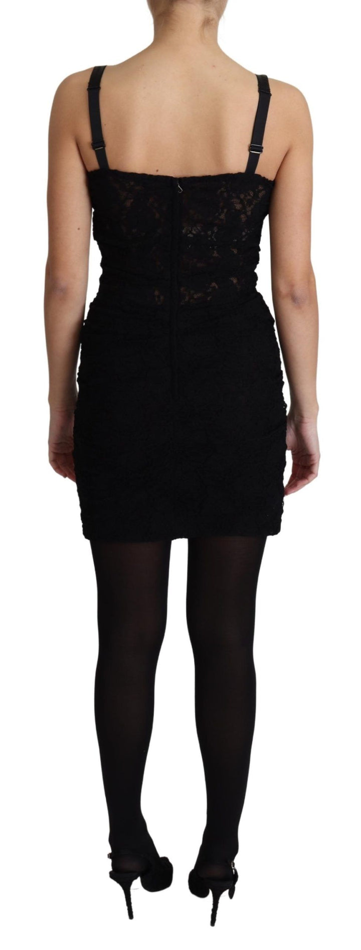 Schwarzes, geschnürtes, geblümtes Korsett-Bustier-Minikleid