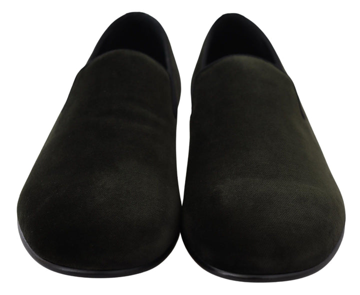 Grüner Samt Slip On Herren Loafers Schuhe
