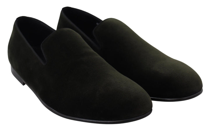 Grüner Samt Slip On Herren Loafers Schuhe