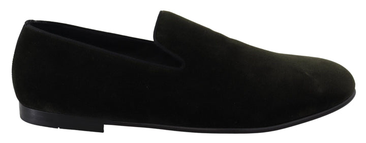 Grüner Samt Slip On Herren Loafers Schuhe