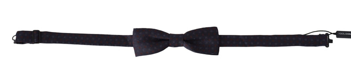 Stunning grey patterned silk bow tie