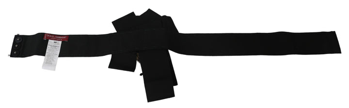 Elegant black crystal waist belt