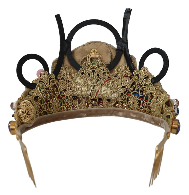 Stunning Crystal Tiara - Gold Multicolor