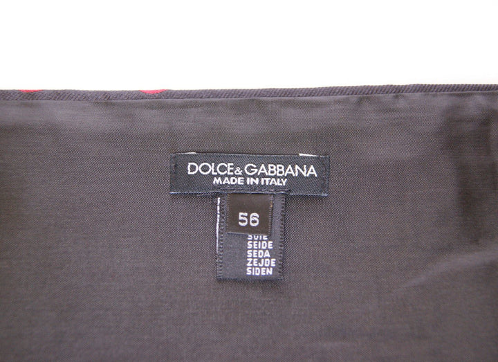 Exquisite cummerbund made of black silk with red polka dots