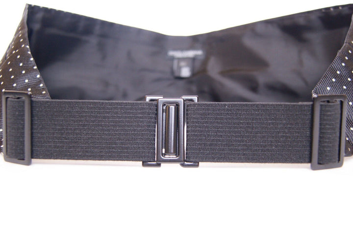 Elegant dotted cummerbund made of black silk