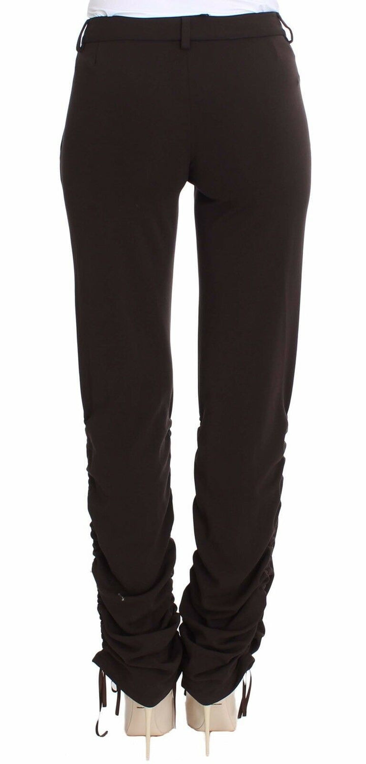 Braune Stretch Freizeithosen Hosen