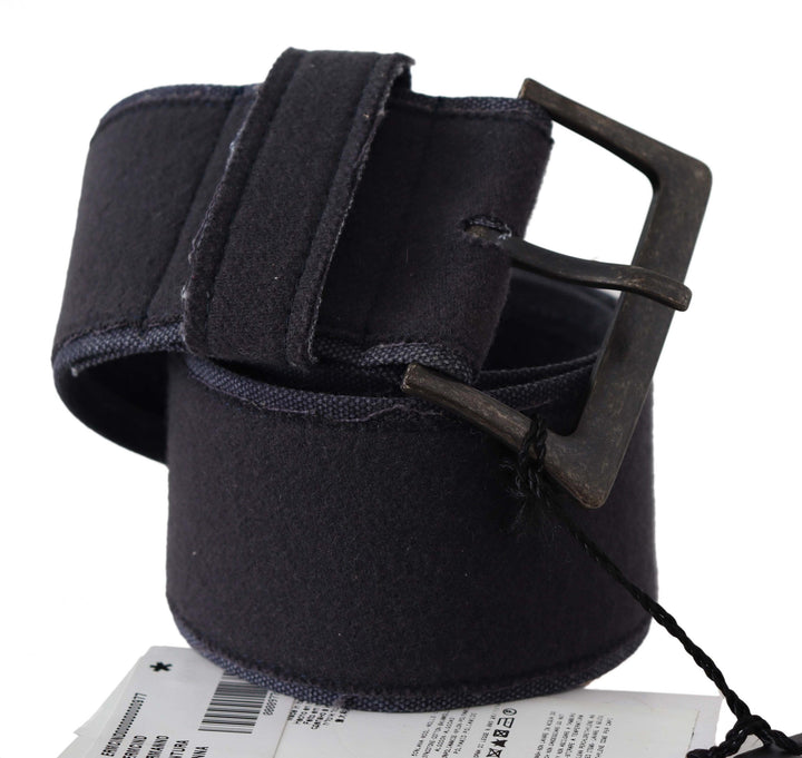 Elegant classic black leather belt