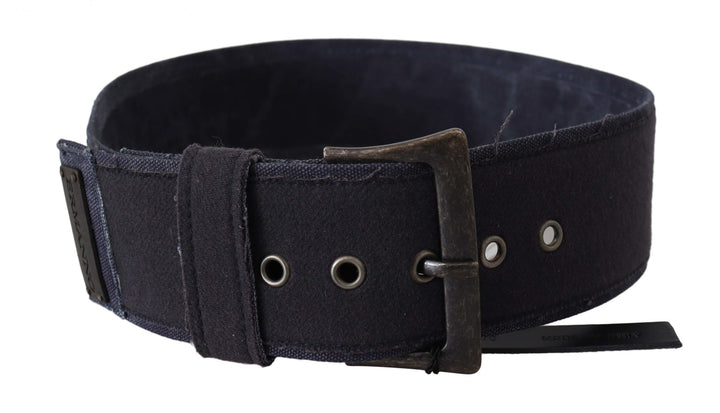 Elegant classic black leather belt