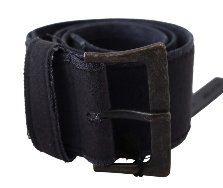 Elegant classic black leather belt