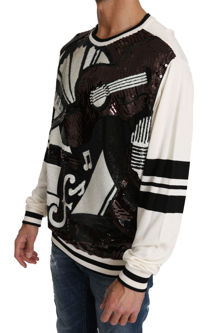 New York Jazz silk sweater with sequins