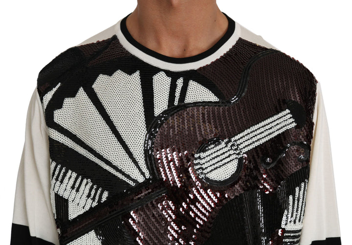 New York Jazz silk sweater with sequins