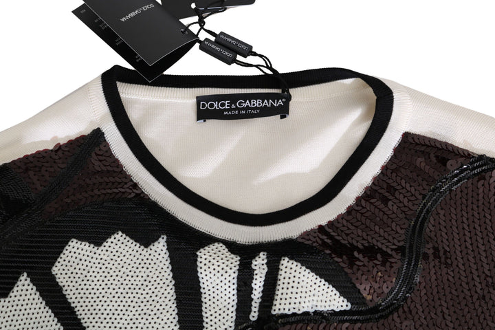 New York Jazz silk sweater with sequins
