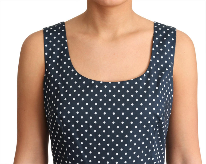 Polka dot sleeveless A-line dress