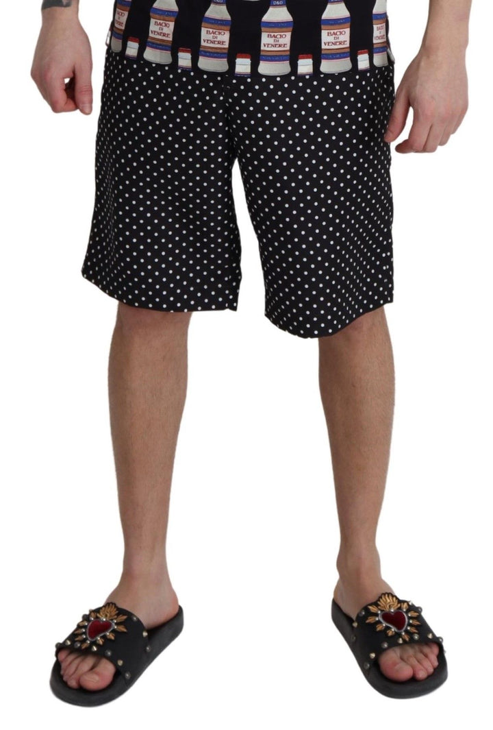 Schwarz Polka Dots Beachwear Shorts Bademode