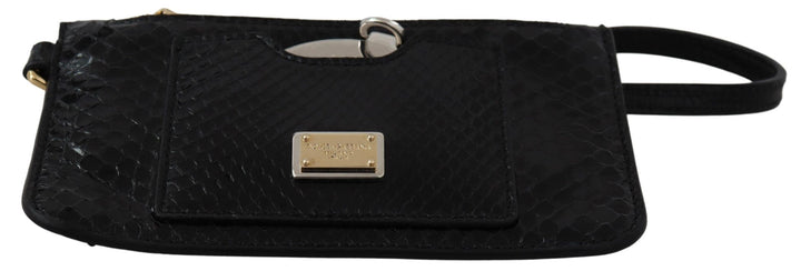 Elegant leather wallet with python pattern
