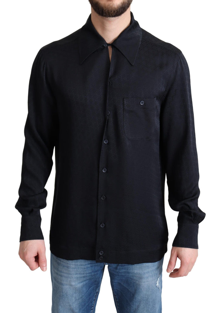 Elegant casual shirt made of jacquard silk