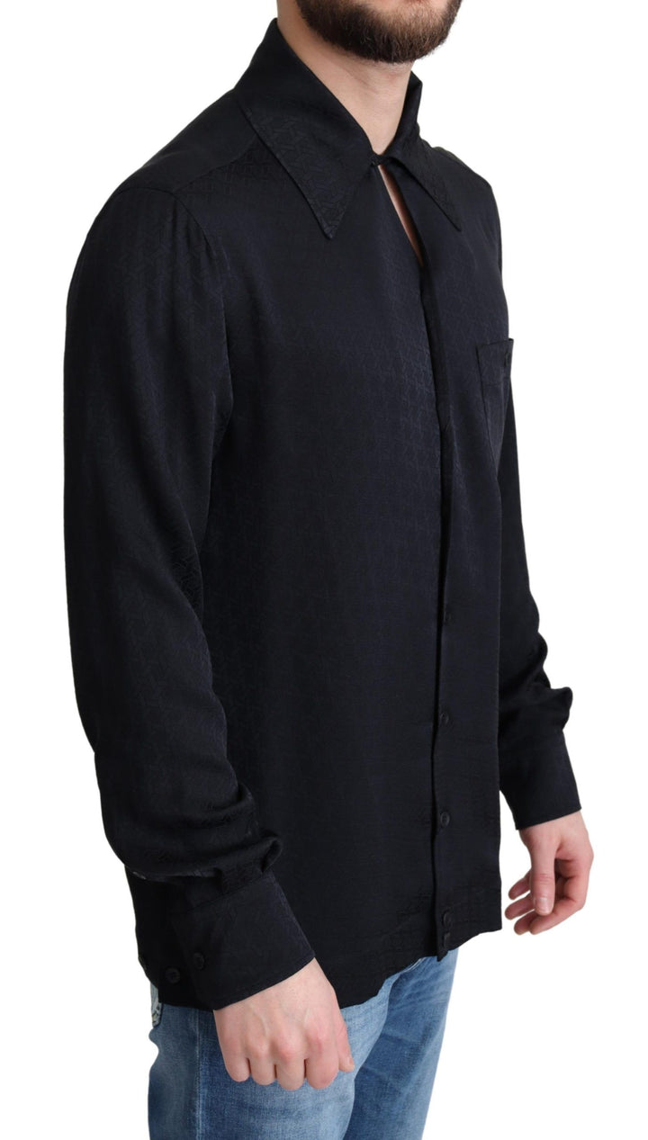 Elegant casual shirt made of jacquard silk