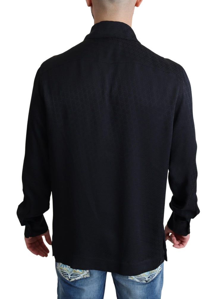 Elegant casual shirt made of jacquard silk
