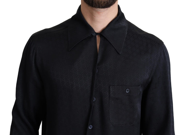 Elegant casual shirt made of jacquard silk