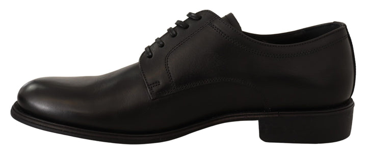 Schwarze Lederschnürschuhe für Herren Formaler Derby
