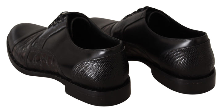 Elegant black Derby Oxford Wingtips