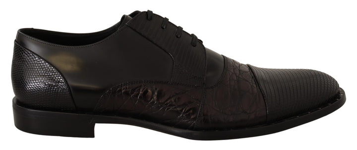 Elegant black Derby Oxford Wingtips