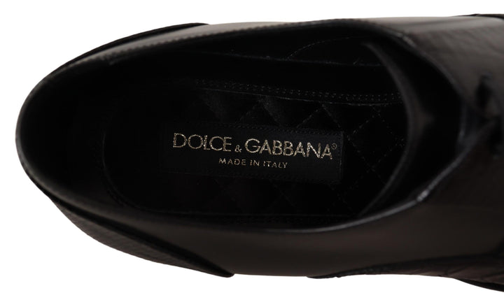 Elegant black Derby Oxford Wingtips