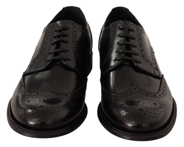 Schwarze Leder Oxford Wingtip Formelle Schuhe