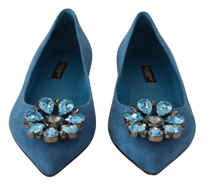 Blau Wildleder Kristalle Loafers Flats Schuhe