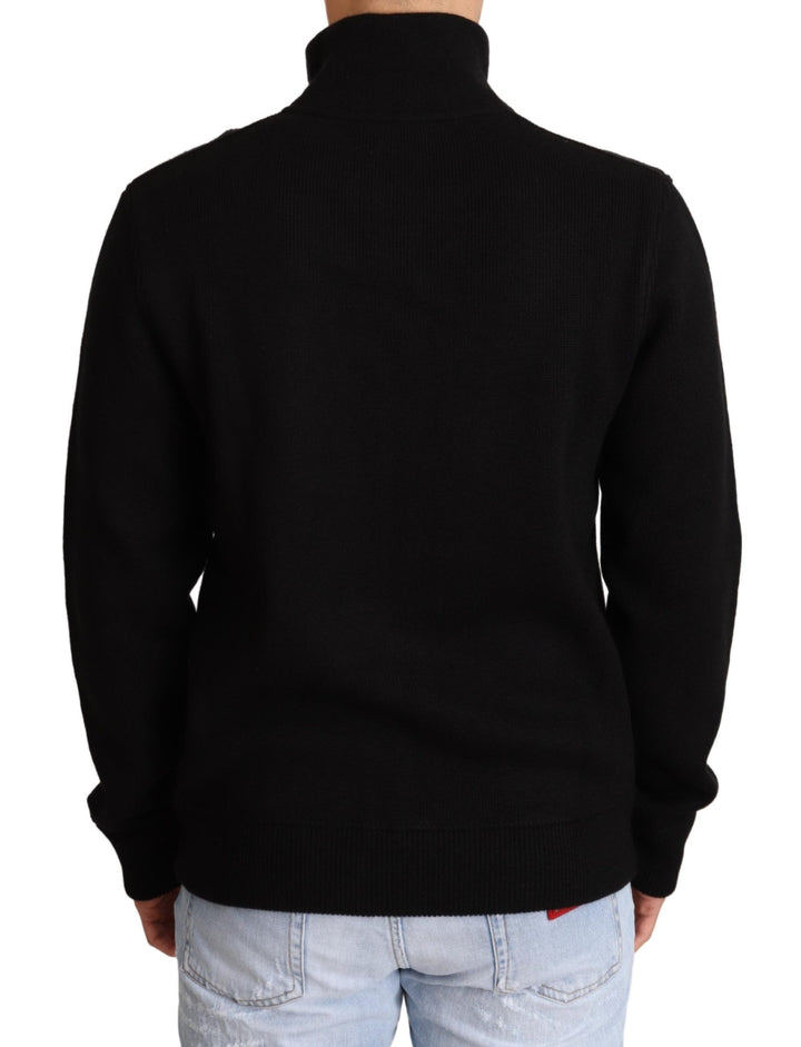 Elegant cashmere blend sweater with high neckline