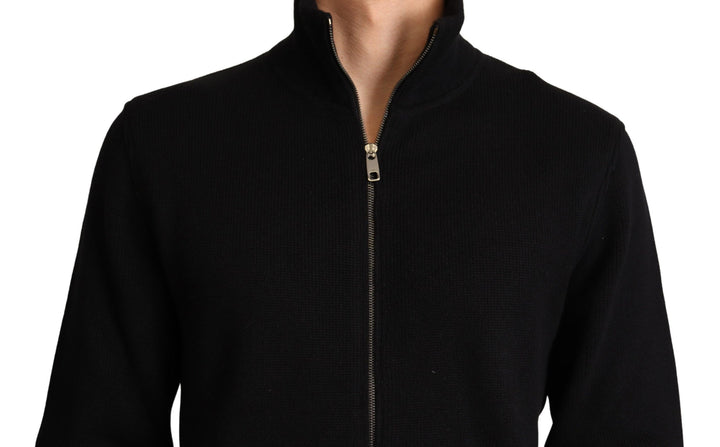 Elegant cashmere blend sweater with high neckline
