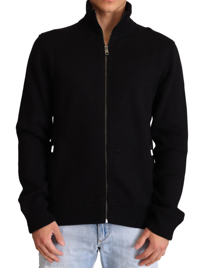 Elegant cashmere blend sweater with high neckline