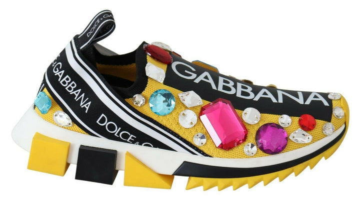 Gelb Multicolor Kristalle Turnschuhe Schuhe
