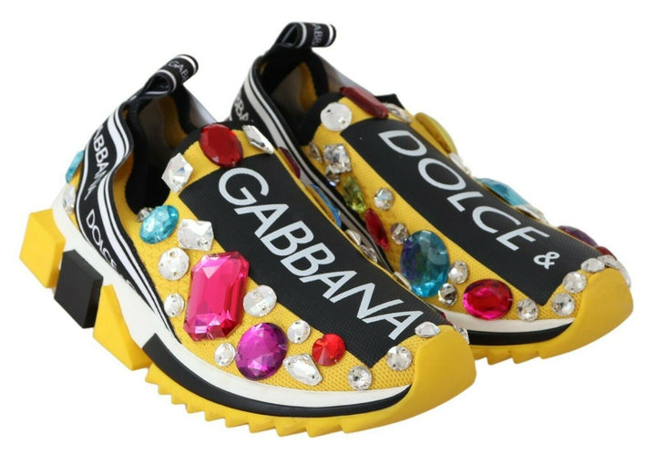 Gelb Multicolor Kristalle Turnschuhe Schuhe