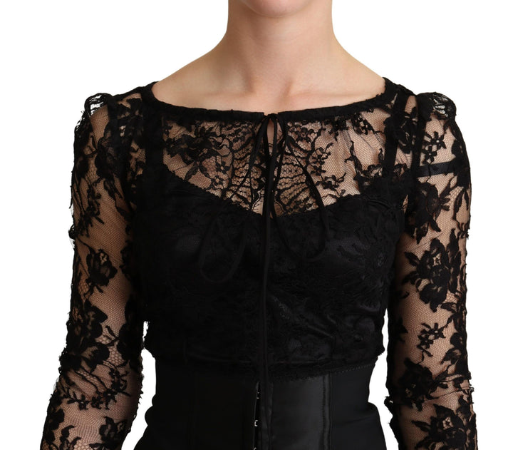 Elegant black lace mini dress Delight