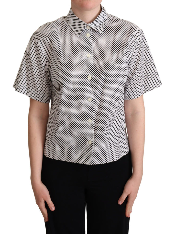 Elegant polka dot cotton polo shirt