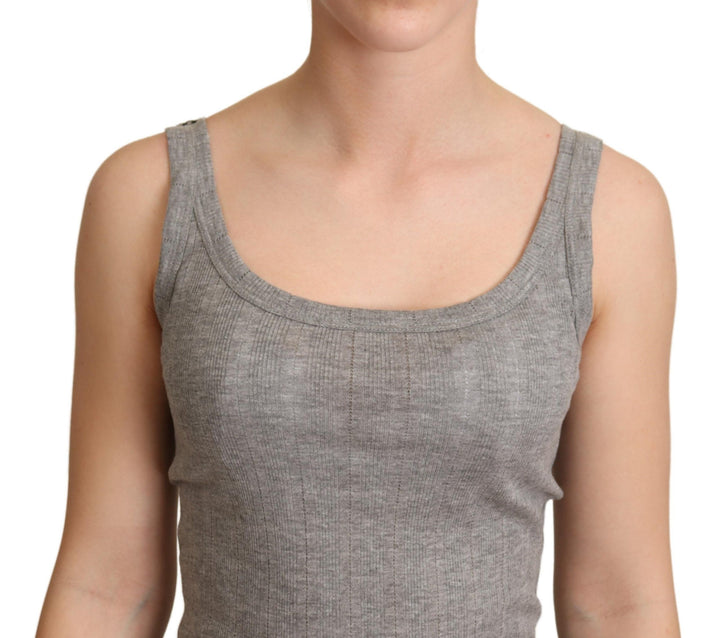 Graues Baumwolle Modal Canotta Tank Top T-Shirt
