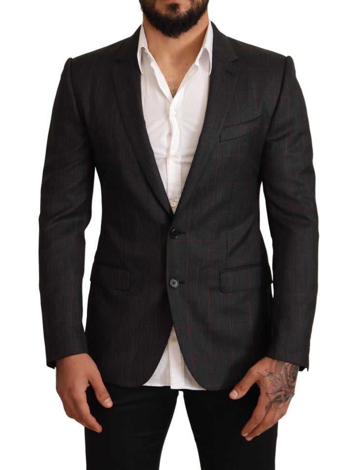 Elegant martini blazer in gray check