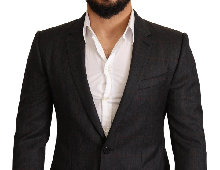 Elegant martini blazer in gray check