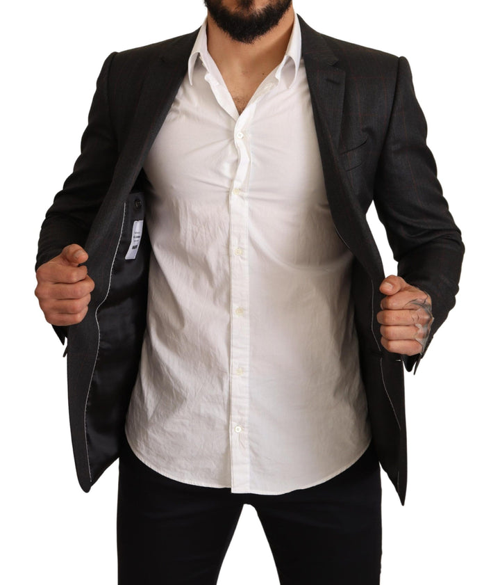 Elegant martini blazer in gray check