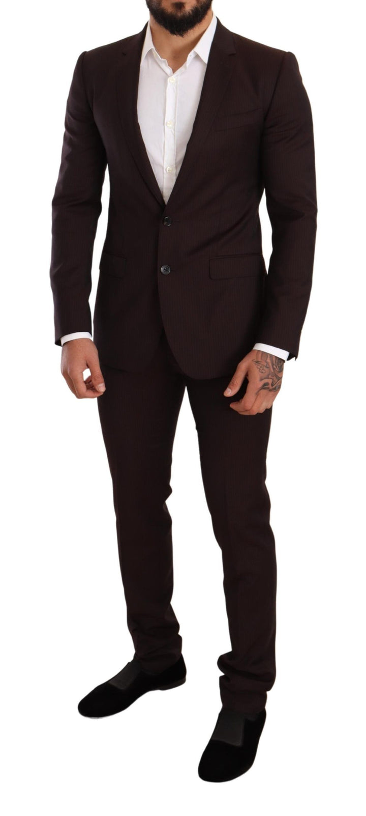 Bordeauxfarbener MARTINI Slim Fit Anzug aus Wolle