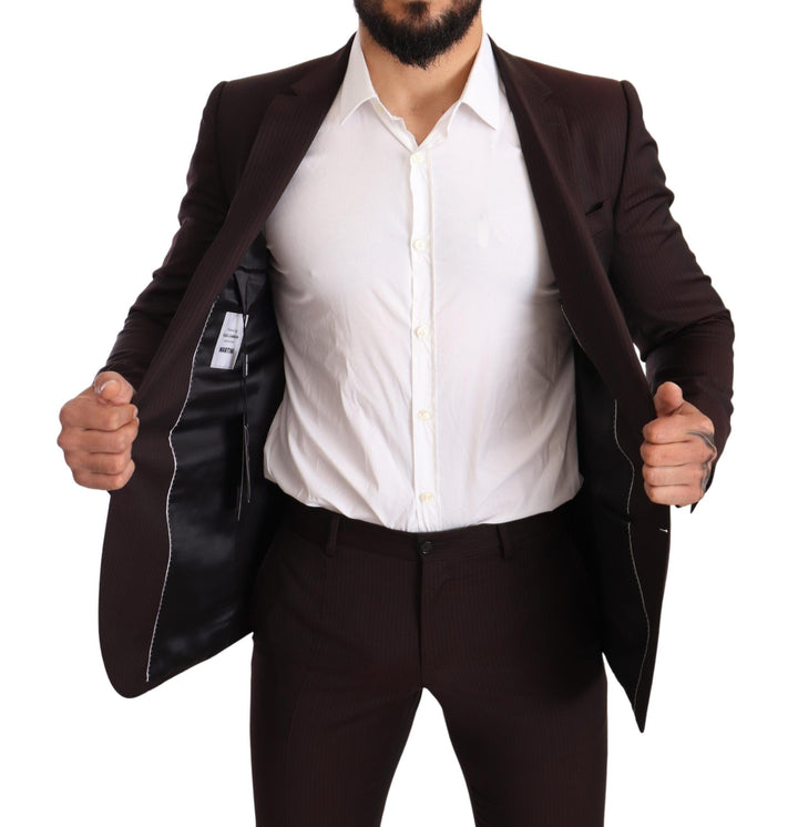 Bordeauxfarbener MARTINI Slim Fit Anzug aus Wolle